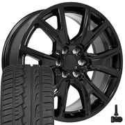 Set(4) 22x9 CV71 Gloss Black - 6x139.7 +28ET with 285/45r22 Ironman iMove GEN 2 SUV Tires &amp; TPMS