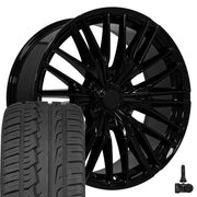 Set(4) 22x9 CV72 Gloss Black - 6x139.7 +18ET with 285/45r22 Ironman iMove GEN 2 SUV Tires &amp; TPMS