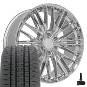 Set(4) 22x9 CV72 Chrome - 6x139.7 +18ET with 285/45r22 Bridgestone Dueler Alenza HL Tires &amp; TPMS