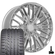 Set(4) 22x9 CV72 Chrome - 6x139.7 +18ET with 285/45r22 Goodyear Eagle Sport Tires &amp; TPMS