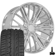 Set(4) 22x9.5 CV72 Chrome - 6x139.7 +18ET with 285/45r22 Ironman iMove GEN 2 SUV Tires &amp; TPMS