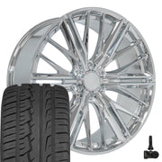 Set(4) 24x10 CV72 Chrome - 6x139.7 +31ET with 305/35r24 Ironman iMove GEN 2 Tires &amp; TPMS