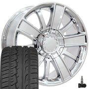 Set(4) 20x9 CV77 Chrome - 6x139.7 +27ET with 275/55r20 Ironman iMove GEN 2 SUV Tires &amp; TPMS