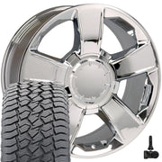 20" Replica Wheels fit Chevrolet Tahoe - CV79 Chrome 20x8.5, Sailun Tires &amp; TPMS Set
