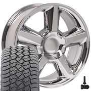 20" Replica Wheels fit Chevrolet Tahoe - CV83 Chrome 20x8.5, Sailun Tires &amp; TPMS Set