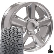 20" Replica Wheels fit Chevrolet Tahoe - CV83 Polished 20x8.5, Sailun Tires &amp; TPMS Set