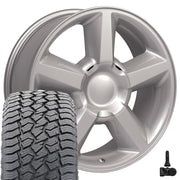 20" Replica Wheels fit Chevrolet Tahoe - CV83 Gloss Silver 20x8.5, Sailun Tires &amp; TPMS Set