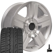 Set(4) 22x9 CV84 Gloss Silver Machined - 6x139.7 +31ET with 285/45r22 Ironman iMove GEN 2 SUV Tires &amp; TPMS