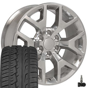Set(4) 20x9 CV92 Polished - 6x139.7 +27ET with 275/55r20 Ironman iMove GEN 2 SUV Tires &amp; TPMS