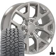 20" Replica Wheels fit GMC Sierra 1500 - CV92 Polished 20x9, Sailun Tires &amp; TPMS Set