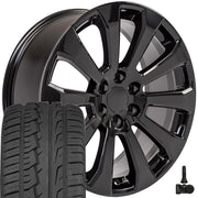 Set(4) 22x9 CV95 Gloss Black - 6x139.7 +28ET with 285/45r22 Ironman iMove GEN 2 SUV Tires &amp; TPMS