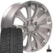 Set(4) 22x9 CV95 Polished - 6x139.7 +28ET with 285/45r22 Ironman iMove GEN 2 SUV Tires &amp; TPMS