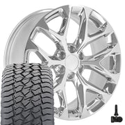 22" Replica Wheels fit Chevrolet Silverado 1500 - CV98C Chrome 22x9, Sailun Tires &amp; TPMS Set