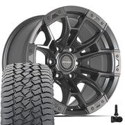 17" DEFIANT Wheels fit Ford F-150 - DF04 Dark Satin Charcoal 17x9, Sailun Tires &amp; TPMS Set