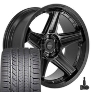 Set(4) 22x10 DF07 Satin Black - 6x139.7 -12ET with 285/45r22 Goodyear Eagle Sport Tires &amp; TPMS