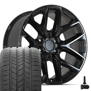 Set(4) 20x9 DF17C Gloss Black - 6x135 +18ET with 275/55r20 Goodyear Eagle LS2 Tires &amp; TPMS