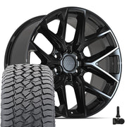 20" DEFIANT Wheels fit Ford F-150 - DF17C Gloss Black 20x9, Sailun Tires &amp; TPMS Set