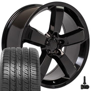 20" Replica Wheels fit Dodge Charger/Challenger - DG04 Gloss Black 20x9, Ironman Tires &amp; TPMS Set