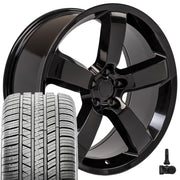Set(4) 20x9 DG04 Gloss Black - 5x115 +20ET with 275/40r20 Sailun Atrezzo SVA2 Tires &amp; TPMS
