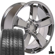 20" Replica Wheels fit Dodge Charger/Challenger - DG04 Chrome 20x9, Ironman Tires &amp; TPMS Set