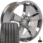 OE Wheels DG04 20x9 5x115 Chrome Wheels 245-45-20 Ironman iMove GEN 2 Tires TPMS SET