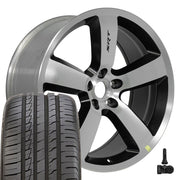 Set(4) 20x9 DG04 Satin Black Machined - 5x115 +26ET with 245/45r20 Ironman iMove GEN 2 Tires &amp; TPMS