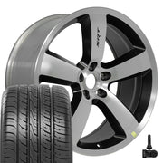 Set(4) 20x9 DG04 Satin Black Machined - 5x115 +26ET with 245/45r20 Ironman iMove GEN 3 Tires &amp; TPMS