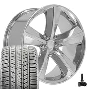 Set(4) 20x9 DG05 Chrome - 5x115 +20ET with 245/45r20 Sailun Atrezzo SVA2 Tires &amp; TPMS