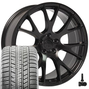 Set(4) 20x9 DG15 Satin Black - 5x115 +18ET with 275/40r20 Sailun Atrezzo SVA2 Tires &amp; TPMS