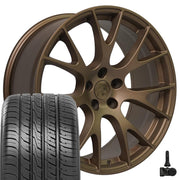 20" Replica Wheels fit Dodge Charger/Challenger - DG15 Satin Bronze 20x9, Ironman Tires &amp; TPMS Set