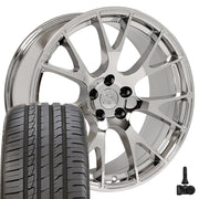 20" Replica Wheels fit Dodge Charger/Challenger - DG15 Chrome 20x9, Ironman Tires &amp; TPMS Set