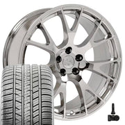 Set(4) 20x9 DG15 Chrome - 5x115 +18ET with 245/45r20 Sailun Atrezzo SVA2 Tires &amp; TPMS