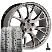Set(4) 20x9 DG15 Gloss Hyper Black - 5x115 +18ET with 245/45r20 Sailun Atrezzo SVA2 Tires &amp; TPMS