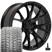 Set(4) 20x10 DG15 Gloss Black - 5x115 +18ET with 275/40r20 Sailun Atrezzo SVA2 Tires &amp; TPMS
