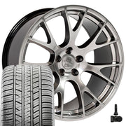 Set(4) 20x10 DG15 Gloss Hyper Black - 5x115 +18ET with 275/40r20 Sailun Atrezzo SVA2 Tires &amp; TPMS
