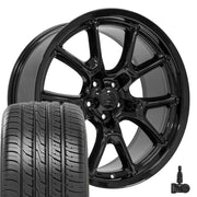 Set(4) 20x9 DG21 Gloss Black - 5x115 +18ET with 245/45r20 Ironman iMove GEN 3 Tires &amp; TPMS