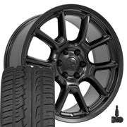 OE Wheels DG21 22x9.5 6x139.7 Satin Black Wheels 285-45-22 Ironman iMove GEN 2 SUV Tires TPMS SET