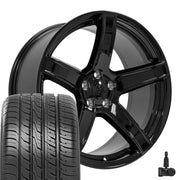Set(4) 20x9.5 DG22 Gloss Black - 5x115 +18ET with 245/45r20 Ironman iMove GEN 3 Tires &amp; TPMS