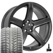 Set(4) 20x9.5 DG22 Satin Gunmetal - 5x115 +18ET with 275/40r20 Sailun Atrezzo SVA2 Tires &amp; TPMS