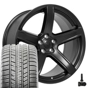 Set(4) 20x10.5 DG22 Satin Black - 5x115 +25ET with 275/40r20 Sailun Atrezzo SVA2 Tires &amp; TPMS
