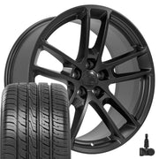 Set(4) 20x9 DG23 Satin Black - 5x115 +18ET with 245/45r20 Ironman iMove GEN 3 Tires &amp; TPMS