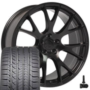 22" Replica Wheels fit Dodge Ram 1500 - DG69 Satin Black 22x10, Goodyear Tires &amp; TPMS Set