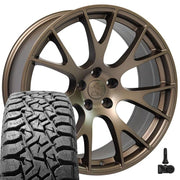 Set(4) 22x10 DG69 Satin Bronze - 5x139.7 +25ET with 33x12.50r22 TBB TS-57 RT Tires &amp; TPMS