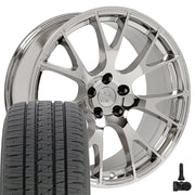Set(4) 22x10 DG69 Chrome - 5x139.7 +25ET with 285/45r22 Bridgestone Dueler Alenza HL Tires &amp; TPMS