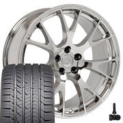 Set(4) 22x10 DG69 Chrome - 5x139.7 +25ET with 285/45r22 Goodyear Eagle Sport Tires &amp; TPMS