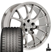 Set(4) 22x10 DG69 Chrome - 5x139.7 +25ET with 285/45r22 Goodyear Eagle Touring Tires &amp; TPMS