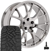 Set(4) 22x10 DG69 Chrome - 5x139.7 +25ET with 33x12.50r22 Sailun TerraMax RT Tires &amp; TPMS