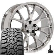 Set(4) 22x10 DG69 Chrome - 5x139.7 +25ET with 33x12.50r22 TBB TS-57 RT Tires &amp; TPMS