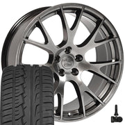 22" Replica Wheels fit Dodge Ram 1500 - DG69 Gloss Hyper Black 22x10, Ironman Tires &amp; TPMS Set