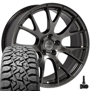 Set(4) 22x10 DG69 Gloss Hyper Black - 5x139.7 +25ET with 33x12.50r22 TBB TS-57 RT Tires &amp; TPMS